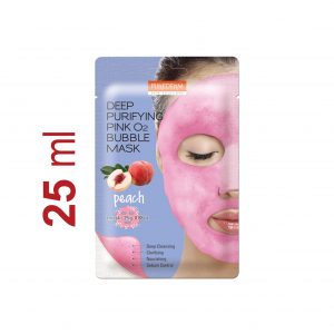ماسک صورت حبابی صورتی پیوردرم مدل هلو پاک کننده عمیق Purederm Deep Purifying Pink O2 Bubble Mask – Peach